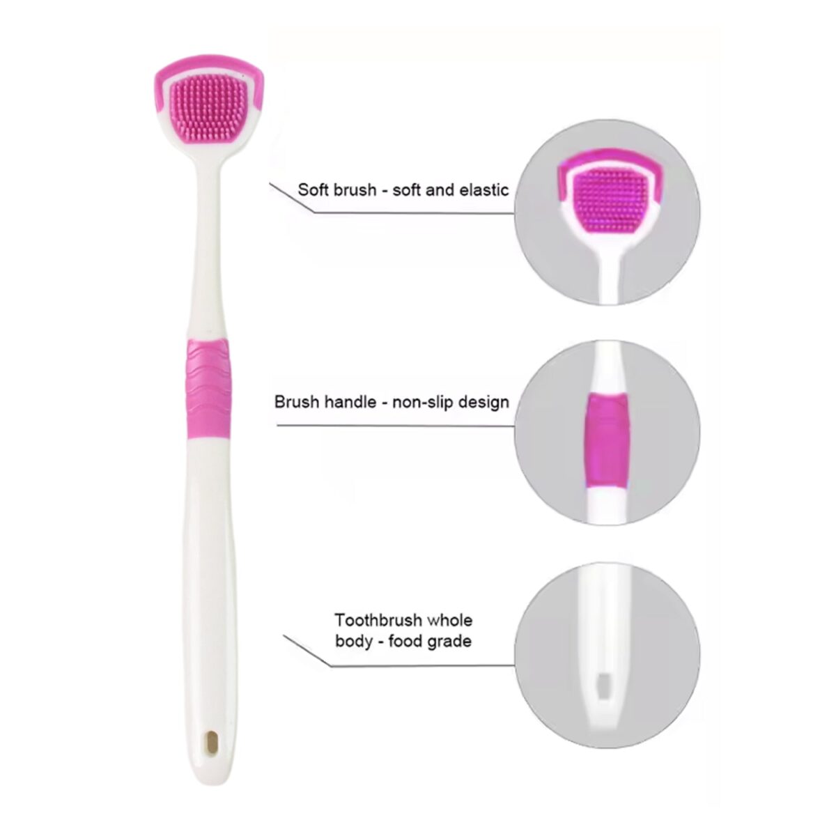 Tongue Cleaner Brush, Silicone Tongue Scraper (1 Pc) - Image 4