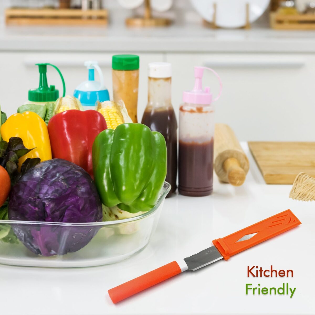 Stainless Steel Knife For Kitchen Use, Knife Set, Knife & Non-Slip Handle With Blade Cover Knife - Image 5