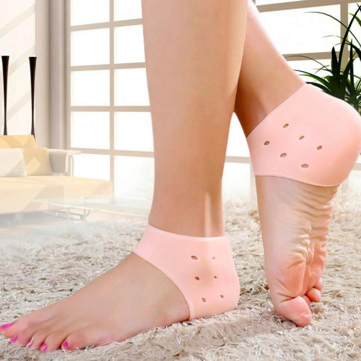 Anti Crack Silicon Gel Heel Moisturizing Socks for Foot Care Men Women (Loose Pack) - Image 1
