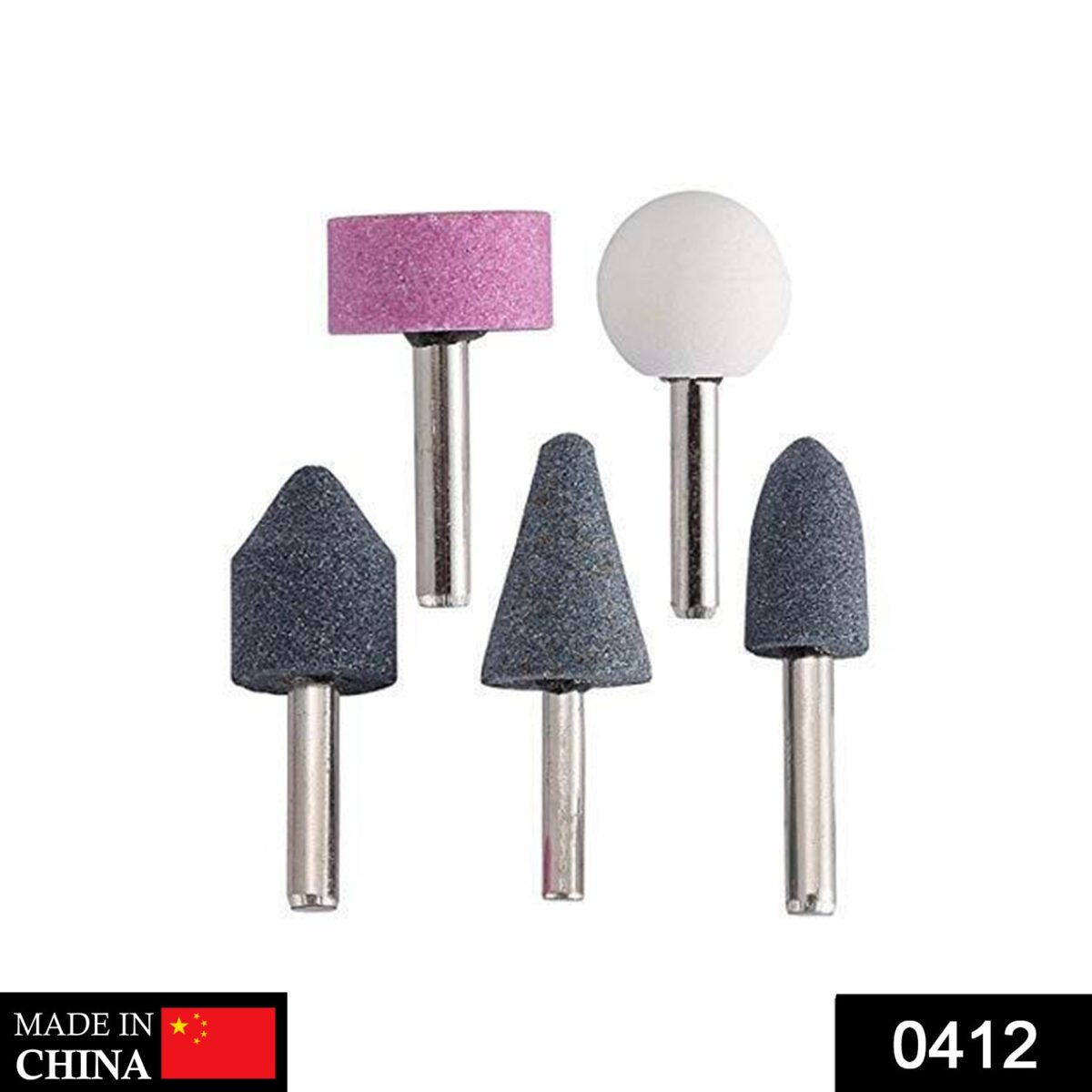 '-5 Pcs Shank Abrasive Mounted Stone (Multicolour) - Image 2