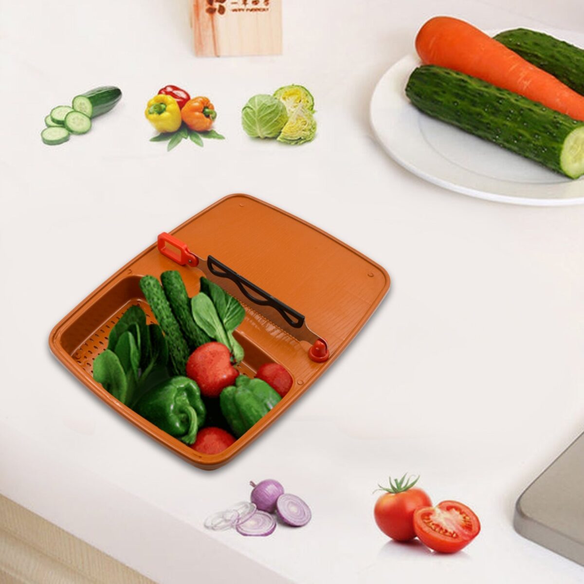 Cut & Wash Box & Tray Ã¢â‚¬â€œ Versatile Kitchen Tool for Fruits & Vegetables - Image 3