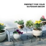 Metal Rectangle Flower plant stand for balcony (60Ã—20 Cm / 2 Pc Set) - Image 6
