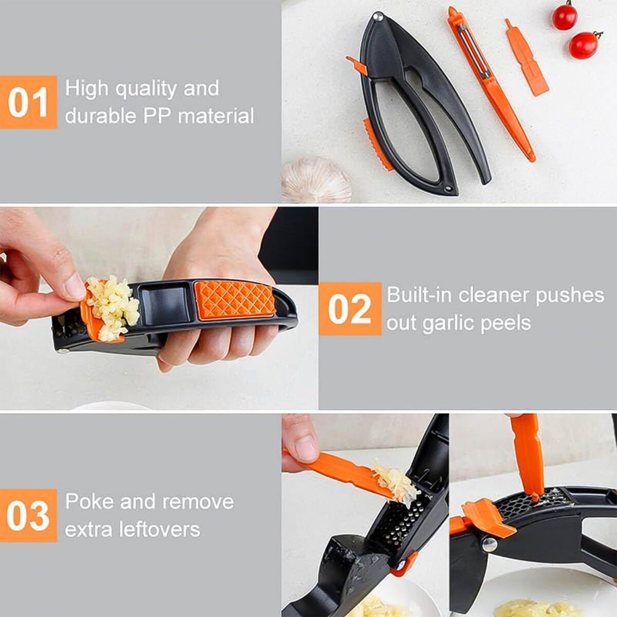 Multifunctional Garlic Press, Garlic Mincing & Crushing Tool (1 Pc) - Image 6