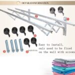 Clothes Rail Rack Clothes Drying Racks, Airer Clothes Drying Rack Wall Mounted Clotheshorse Clothes Airer Washing Cloth Line Extendable Fold Towel Rack Bar for Bathroom Indoor Outdoor - Image 8
