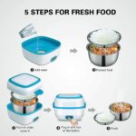 Electric Lunch Box, 3 In 1 Food Heater / Cooker / Steamer with Stainless Steel Bowls (1 Set) - Image 6