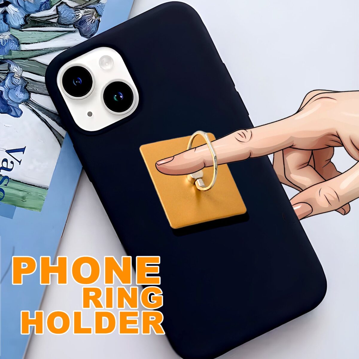 Mobile Phone Finger Stand, 360Ã‚Â°Rotation Phone Ring Stand Holder, Kickstand Hand Finger Grip (1 Pc) - Image 5