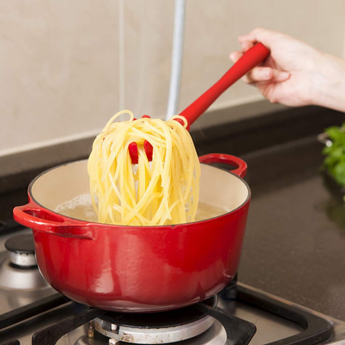 Pasta Fork Silicone Cookware Spaghetti Strainer Server Spoon no Hurt The Pot High Temperature Resistant Nonslip. - Image 1