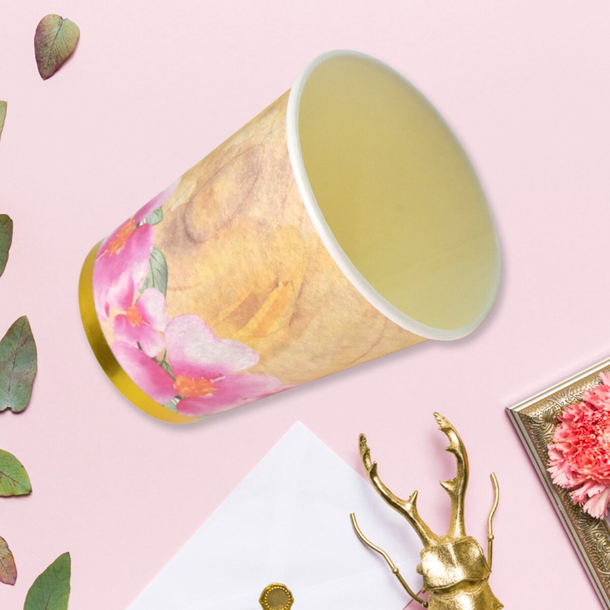 Disposable Paper Cups, Disposable Tea, Coffee Cups (24 Pcs Set / Mix Color & Design) - Image 6