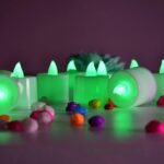 GREEN FLAMELESS LED TEALIGHTS, SMOKELESS PLASTIC DECORATIVE CANDLES - LED TEA LIGHT CANDLE FOR HOME DECORATION (PACK OF 8) - Image 3