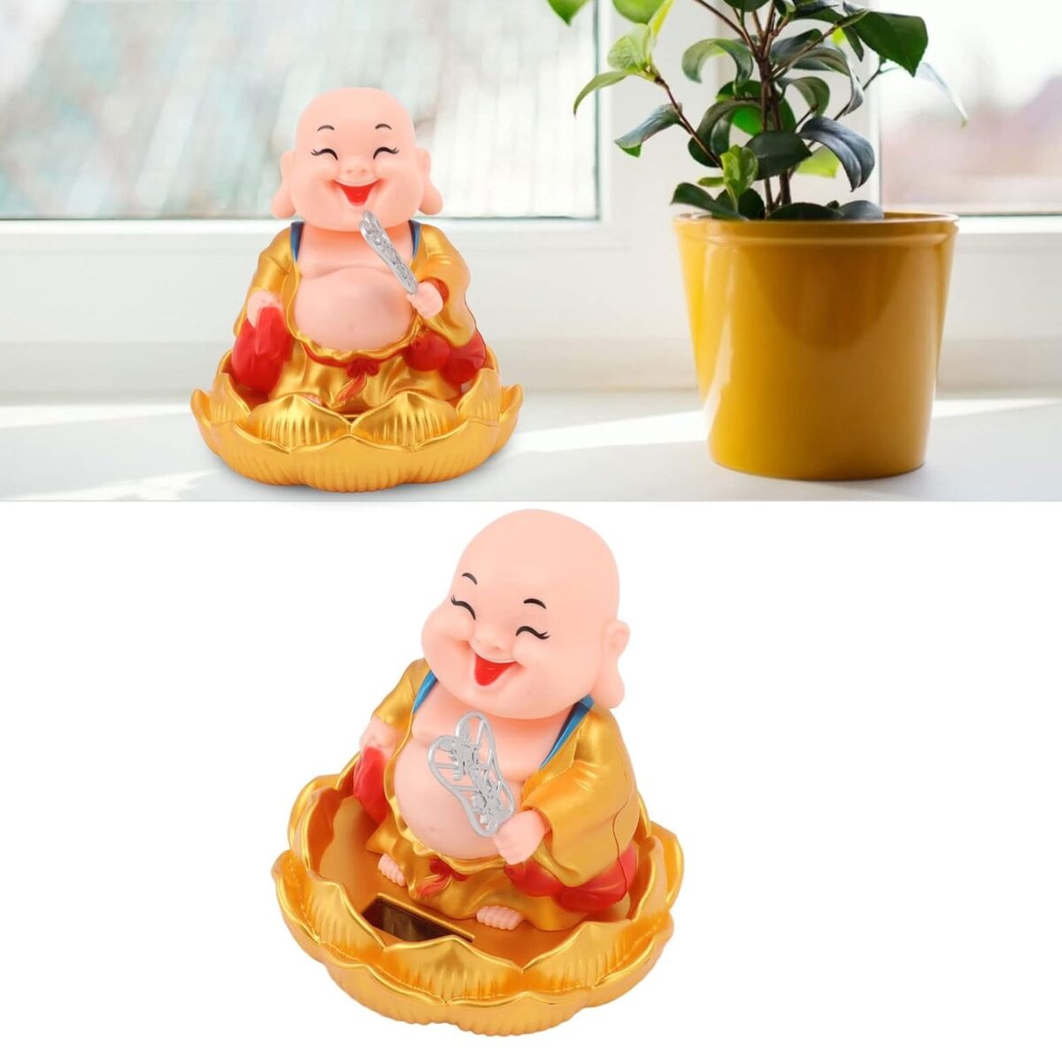 Solar Power Moving Buddha Car Ornament (1 Pc) - Image 4