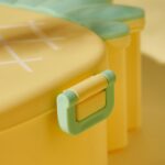 Kids Lunch Box Cute Pineapple Shaped Bento Box with Fork Spoon Snack Container Microwave Portable Office Lunch Box (1 Pc / With Spoon, Fork & Color Box) - Image 5