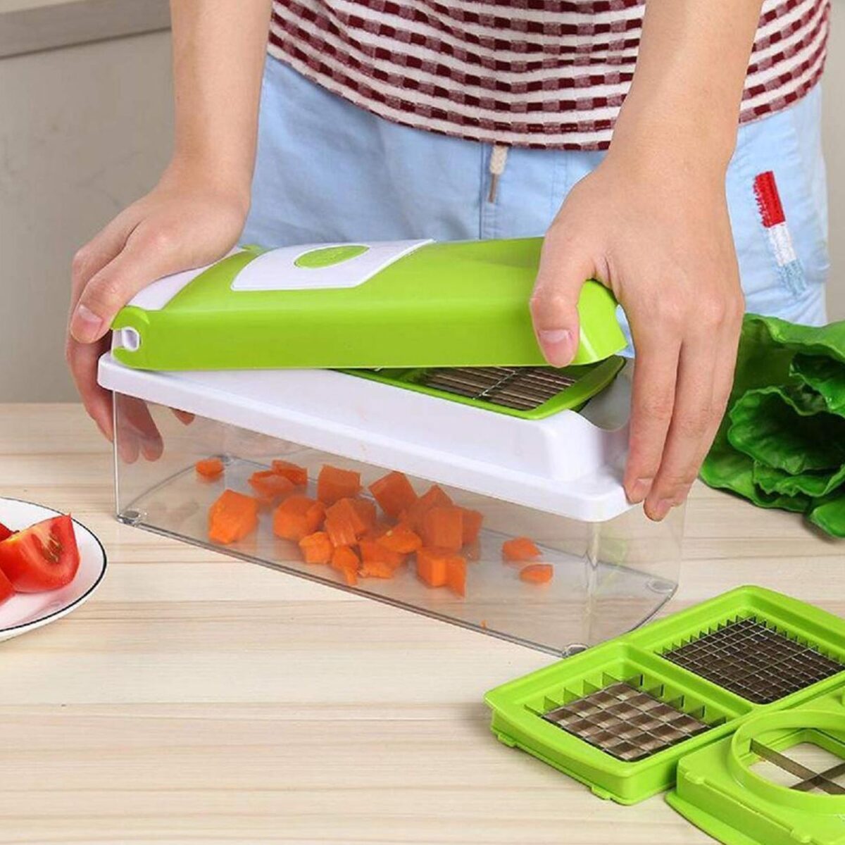 Plastic 13-in-1 Manual Vegetable Grater,Chipser and Slicer - Image 3