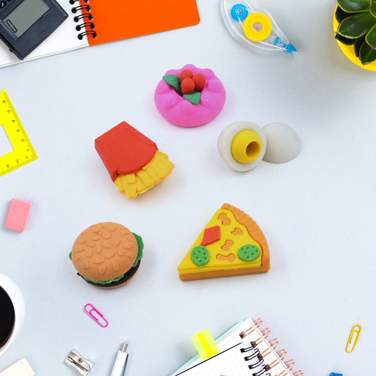 3D Food-Shaped Colorful Eraser Set Ã¢â‚¬â€œ Cute Novelty Mini Erasers for Kids (5 Pc Set) - Image 3
