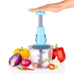 6 Blades Manual Hand-Press Vegetable Chopper (1100 ML / Mix Color) - Image 5