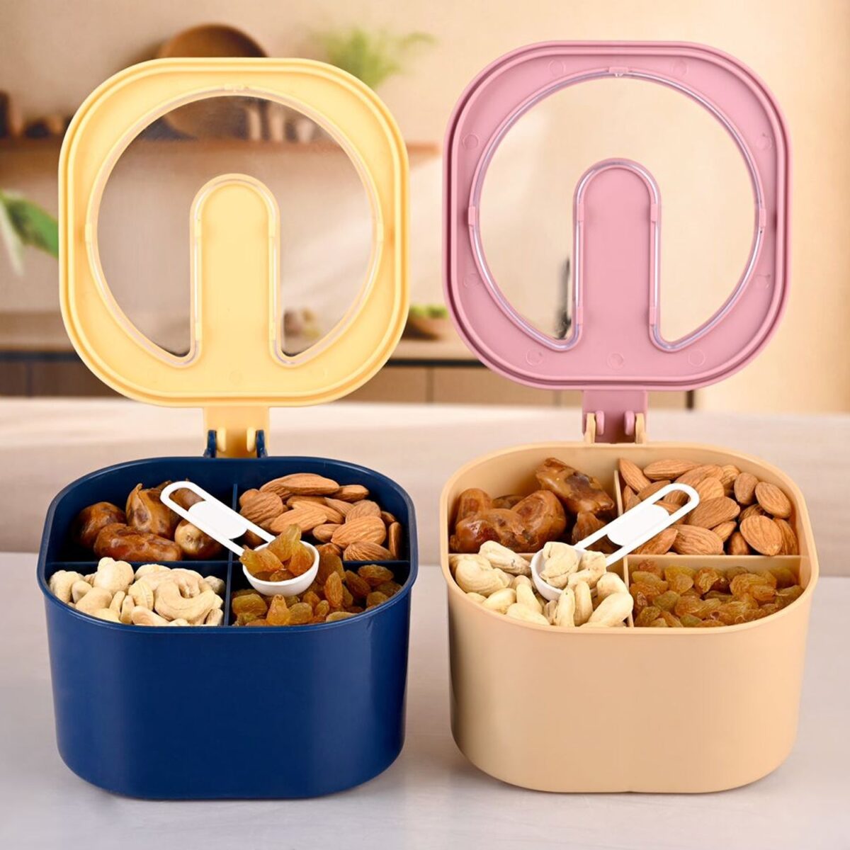 Fancy 4-Section Masala Box for Kitchen Storage (Spice Container) - Image 7