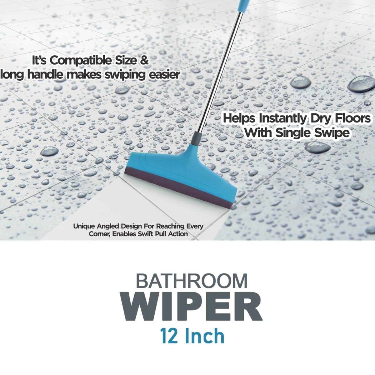 Telescopic Home / Bathroom Wiper 12 Inch (30 cm), Plastic Floor Wiper - Image 7