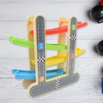 Car Racer Track Play set Wooden Click Clack Toys With 4 Mini Racers (1 Set) - Image 6