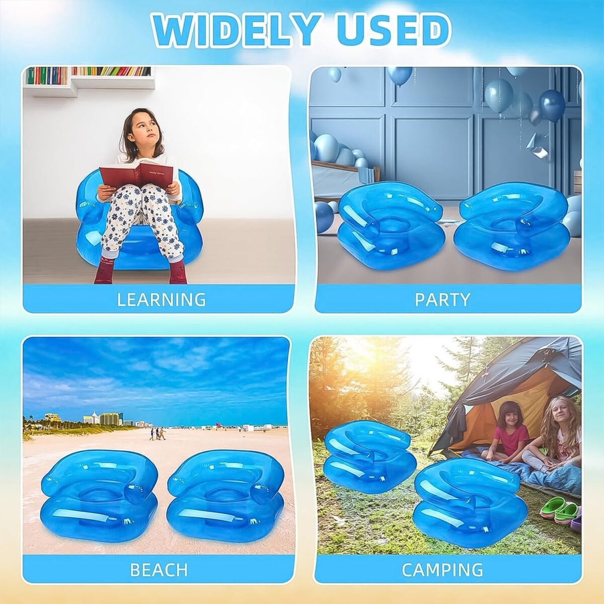 Inflatable Sofa Chair for Boys and Girls Suitable for Camping (28 Inch Approx / 1 Set) - Image 6