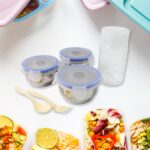 Compact Stainless Steel Airtight Lunch Box Set - 4 pcs (3 Leakproof Containers and 1 Bottle) - Image 6