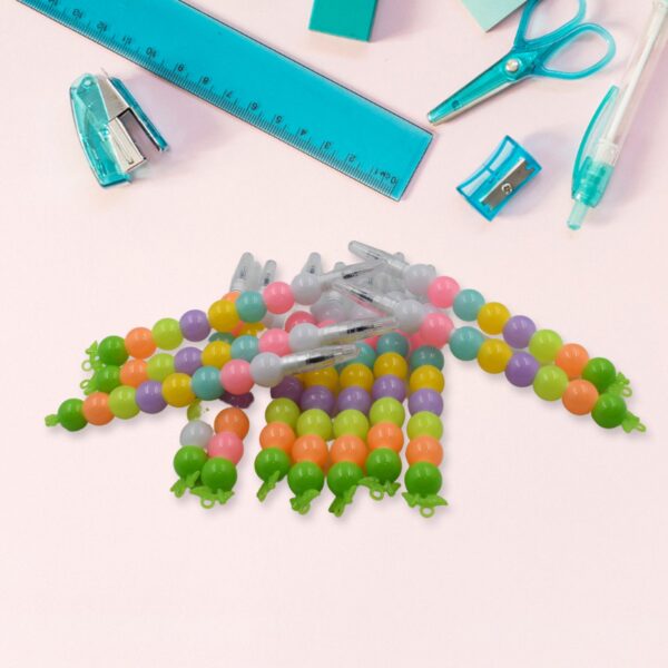 Stylish Pearls Pen Set â€“ Fancy Multicolor Non-Sharpening Moti Gel Pens for Kids (12 Pc Set)