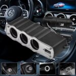 Triple 3 Way Car 12v Lighter Socket Splitter USB Charger Power Adapter - Image 6