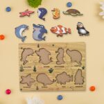 Seawater Animal Wooden Puzzle Learning Educational Board (1 Set) - Image 6