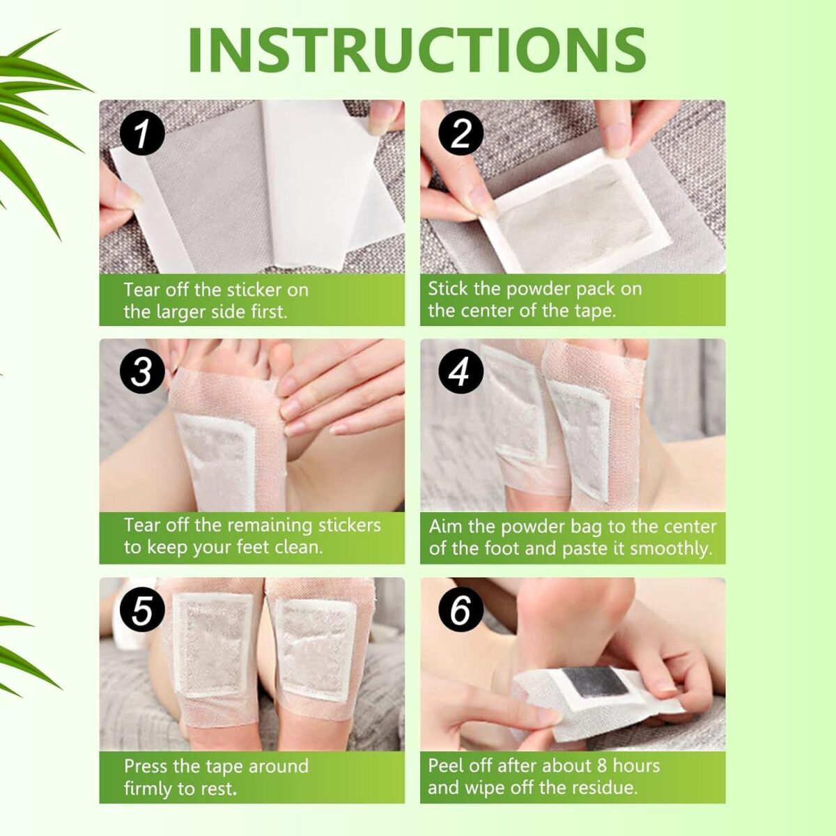 kinoki Cleansing Detox Foot Pads, Ginger & salt Foot Patch -10pcs (Free Size, White) - Image 7
