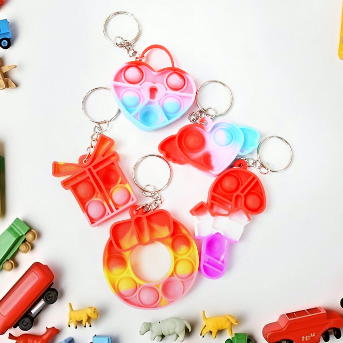 Compact Pop It Keychain Ã¢â‚¬â€œ Fun Stress Relief Fidget Toy (1 Pc | Mix Design) - Image 6