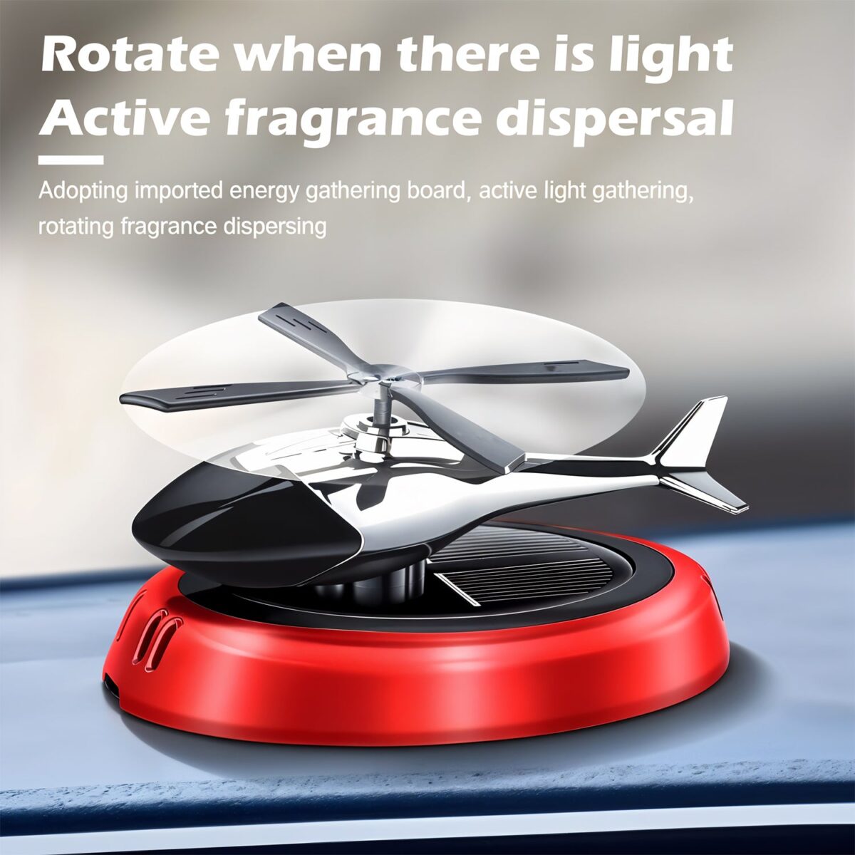 Solar-Powered Rotating Helicopter Car Air Freshener - Image 4