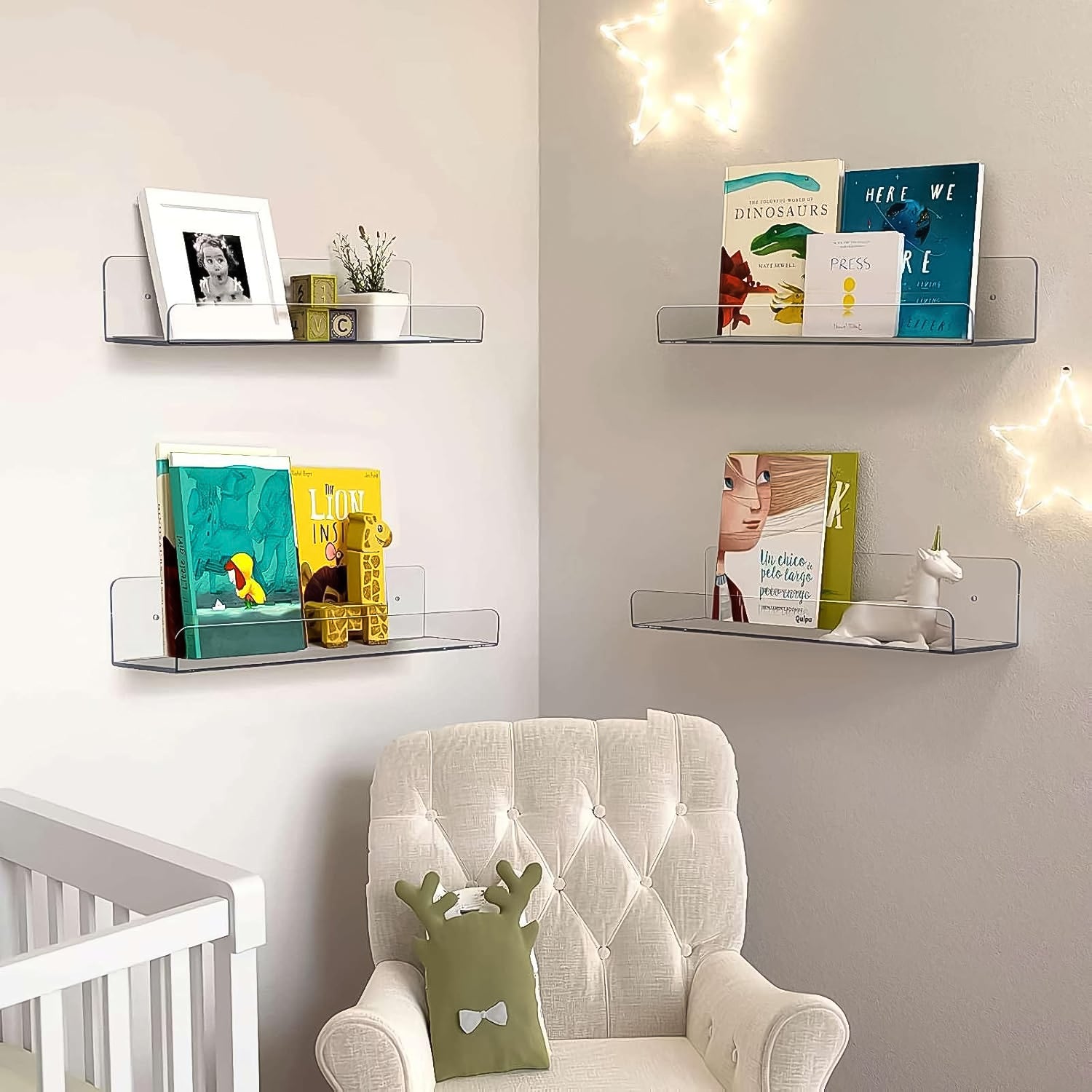04_5a5ec1b3-9b7c-47b3-9a03-9cad77c9e36f.jpg Acrylic Shelves, Clear Shelves Wall Mounted (38Ãâ11 Cm / 1 pc / With 2 Screw) - Image 6