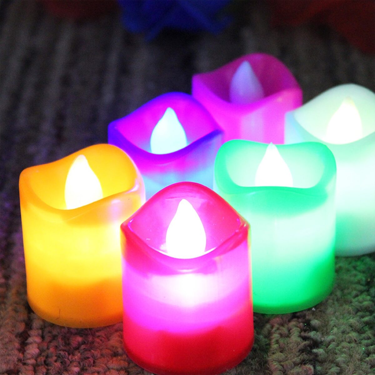 Festive Lighting for Any Occasion: 24 Pack LED Tealight Candles (Multicolor) - Image 1