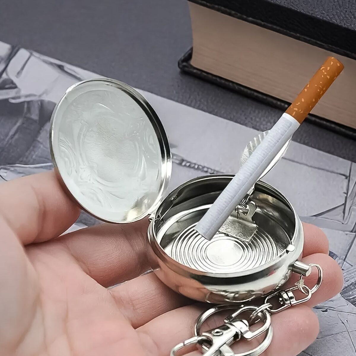 Mini Pocket SS Ashtray with keyring (1pc) - Image 5