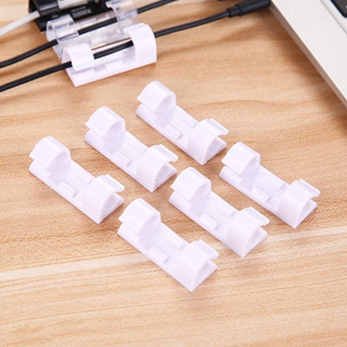 Plastic Cable Clips Ã¢â‚¬â€œ Strong Adhesive Wire Organizer for Home, Office & Car (20 Pcs) - Image 1