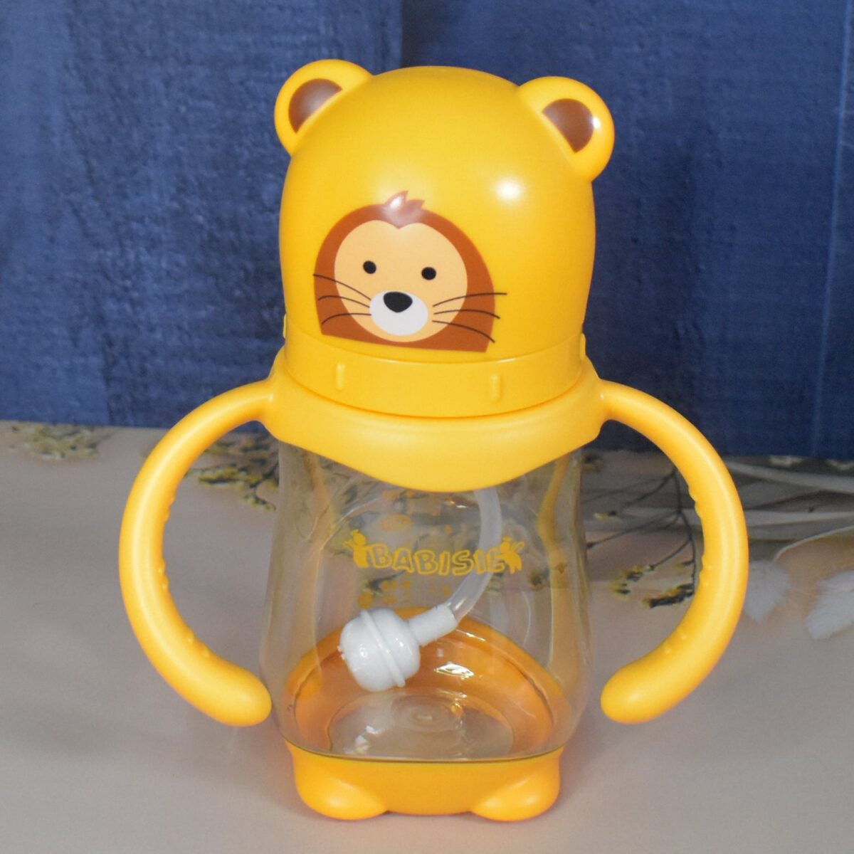 Baby Feeding Bottle with Handles & Straw (Mix Design, Size & Color / 1 Pc) - Image 7
