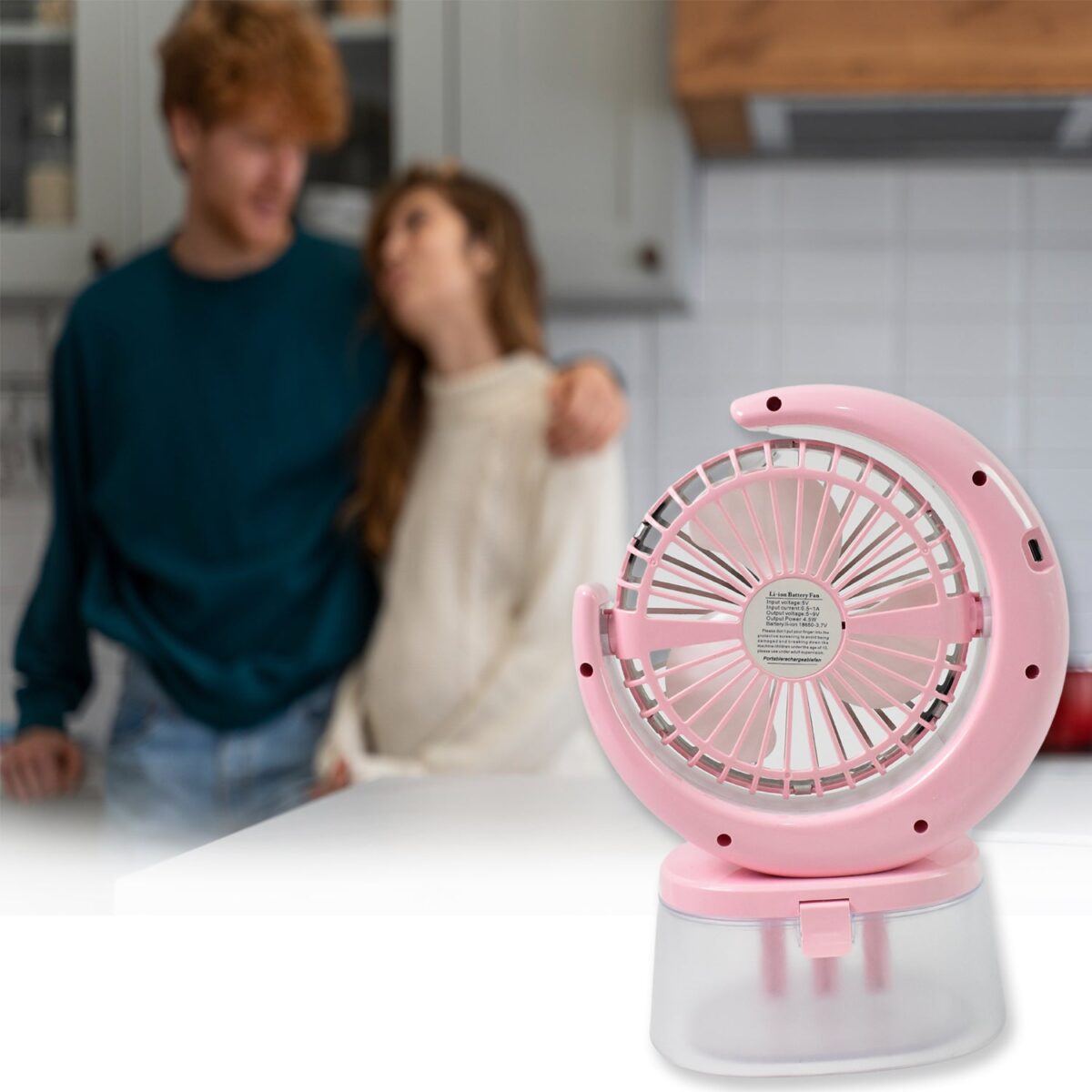 Desktop Fan - Camping Fan with LED Light, Portable Humidifying Fan (1 Pc / Plug & Play Fan) - Image 6