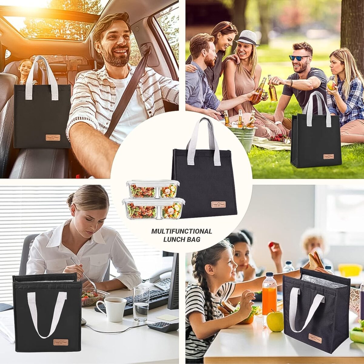 Lunch Bag for Women Men Insulated Lunch Bag (1 Pc / Mix Color) - Image 6