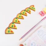3D Pizza Slices Eraser Set â€“ Fancy & Colorful Stationery for Kids & Gifts (7 slice) - Image 3