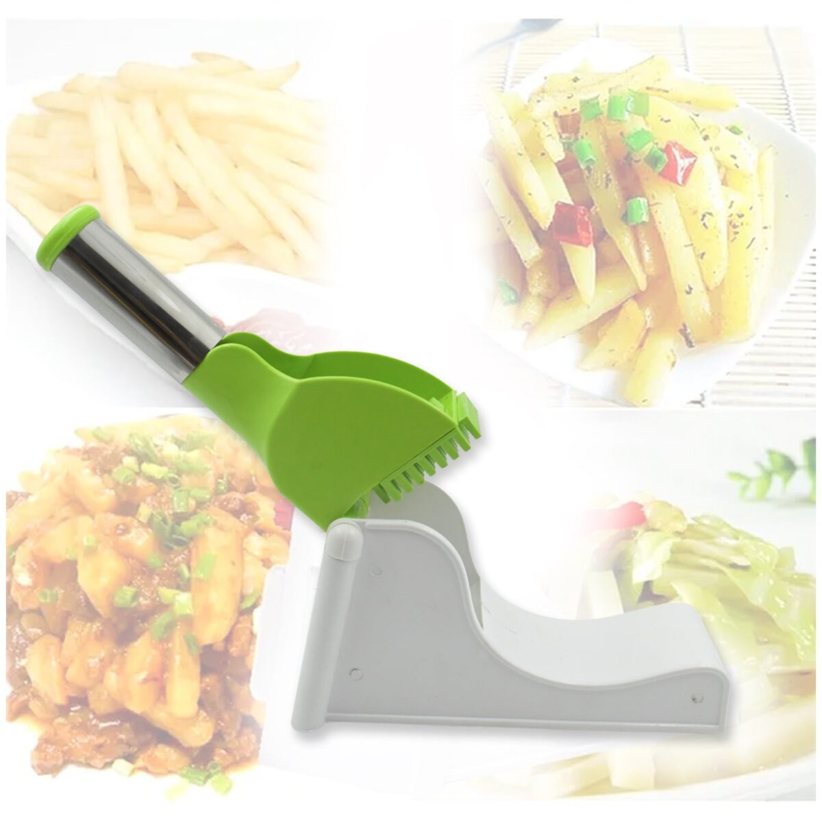 Virgin Plastic French Fry Chipser, Potato Chipser / Potato Slicer with Container - Image 4