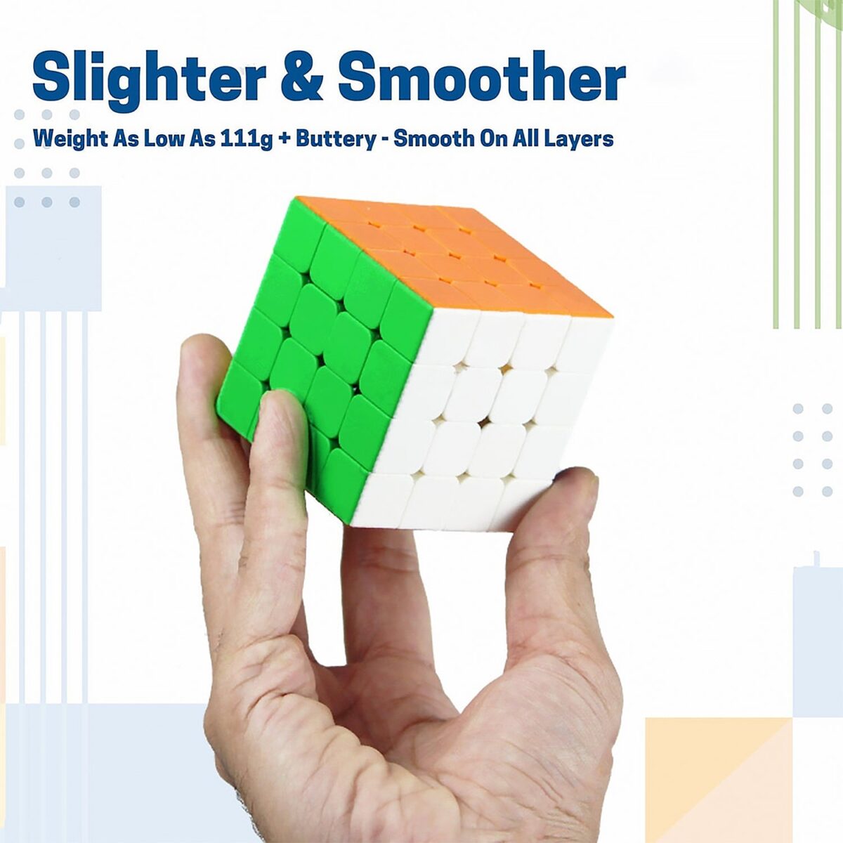 Small Puzzles Cubes 4Ãƒâ€”4Ãƒâ€”4 High Speed Sticker Less Magic Cube Game, Kids and Professionals Magic Cube Puzzle Toy, Pack of 1, 8+ Years - Image 6