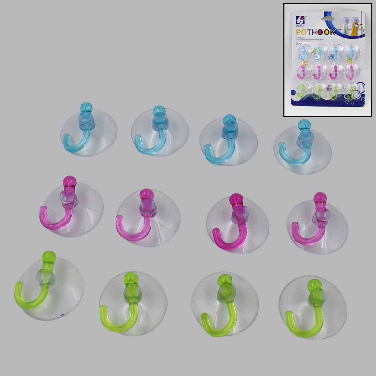 Transparent Rubber Vacuum Sucker Hooks Hanger Strong Suction Cup (12 Pc) - Image 1