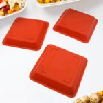 Square Plastic Halwa Dinner Plate Snacks / Breakfast, Restaurant Serving Trays Home School Coffee Hotel Kitchen Office (3 Pcs Set) - Image 3