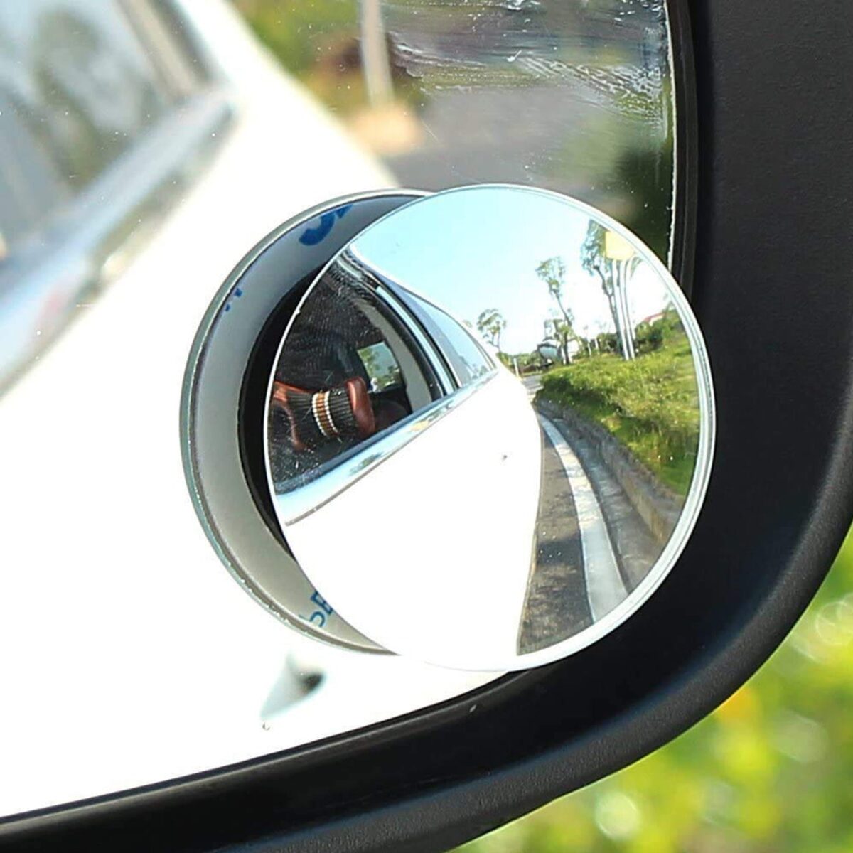 Blind Spot Round Wide Angle Adjustable Convex Rear View Mirror - Pack of 2 - Image 1