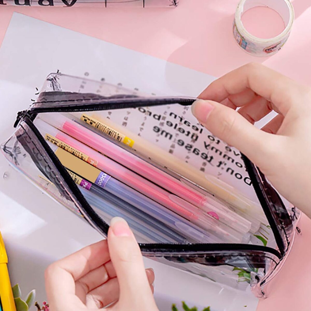 Transparent Pencil Pouch With Zipper (1 Pc) - Image 5