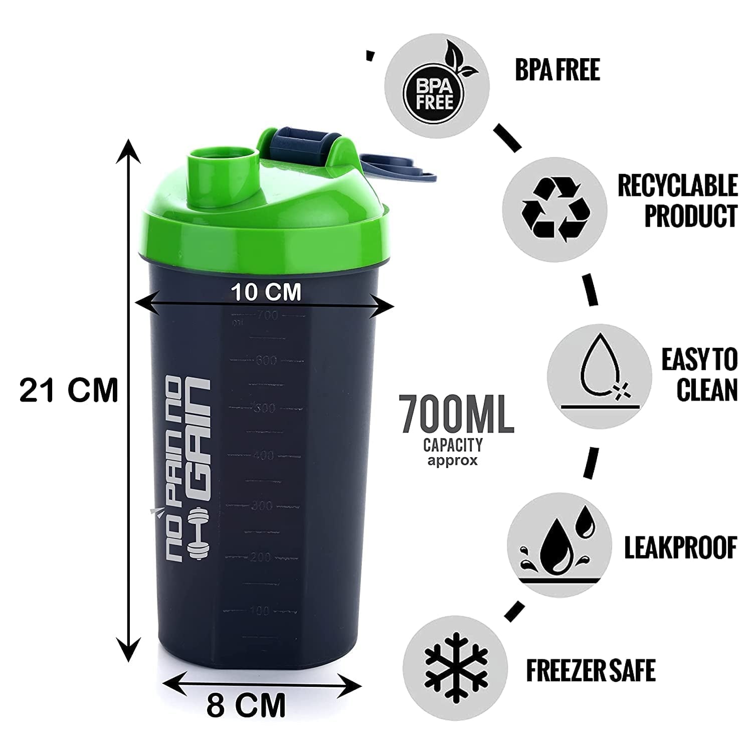 04_7eba8a2e-a682-4ea6-bacf-91a1386bfff5.jpg 700ml Protein Shaker Bottle with Powder Storage 3-Compartment Gym Shake - Image 5
