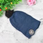 Small Cap for Winter Woolen Knitted Inside Fur Caps (1 Pc / Mix Design & Color) - Image 3