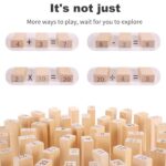 Wooden Tumbling Stacking Tower Game, Zenga tower (48 Pcs Blocks 2 Dices) - Image 6