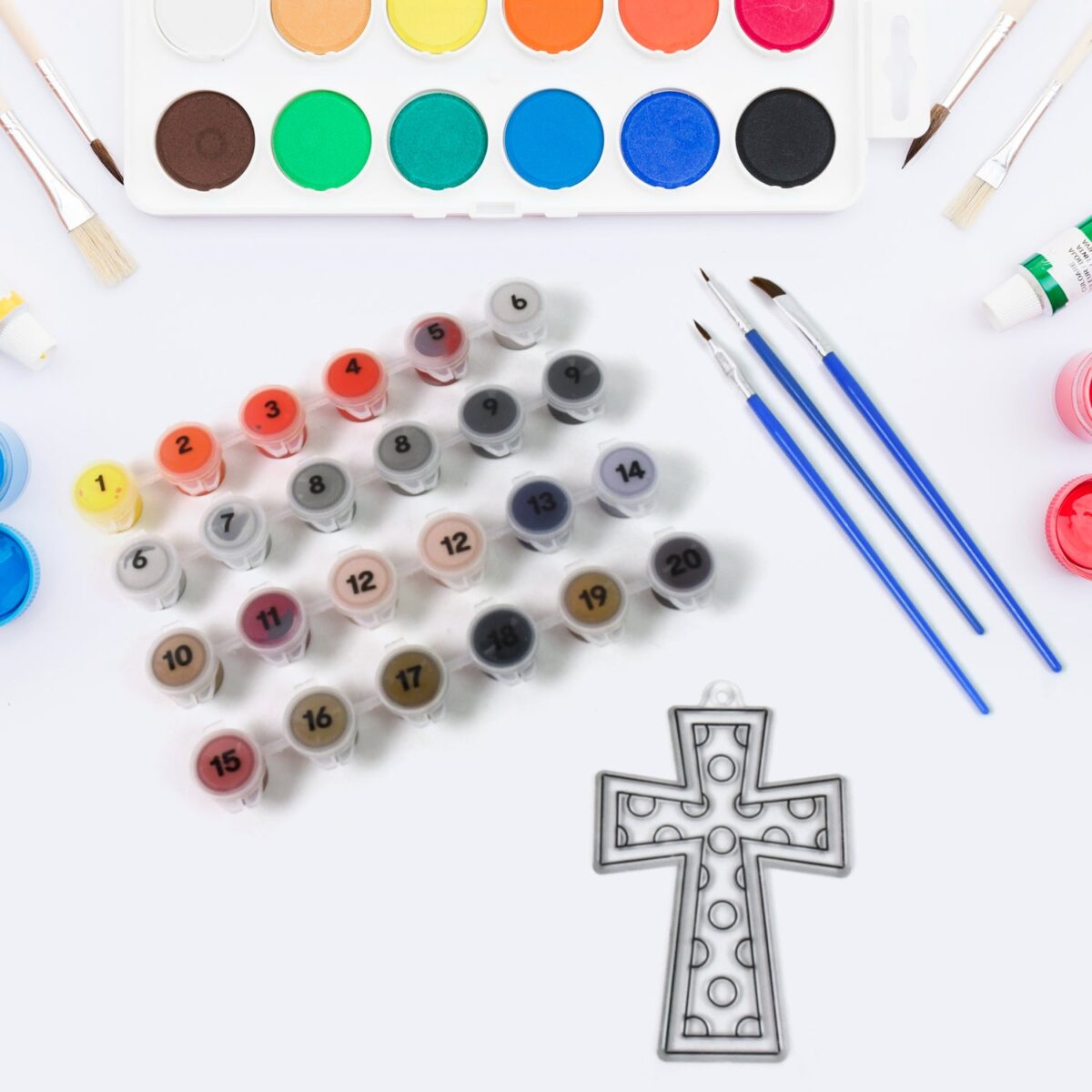 Paint by Number Kits 2 Set 20 Number Color, 6 paint brushes (2 Set) - Image 6