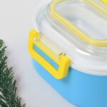 Durable Plastic Lunch box for Kids With 2 in 1 Spoon, Fork (1 Pc) - Image 6