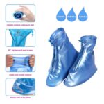 4541 Plastic Shoes Cover Reusable Anti-Slip Boots Zippered Overshoes Covers Pink, Transparent Waterproof Snow Rain Boots for Kids/Adult Shoes, for Rainy Season (XL Size1 Pairs) - Image 5