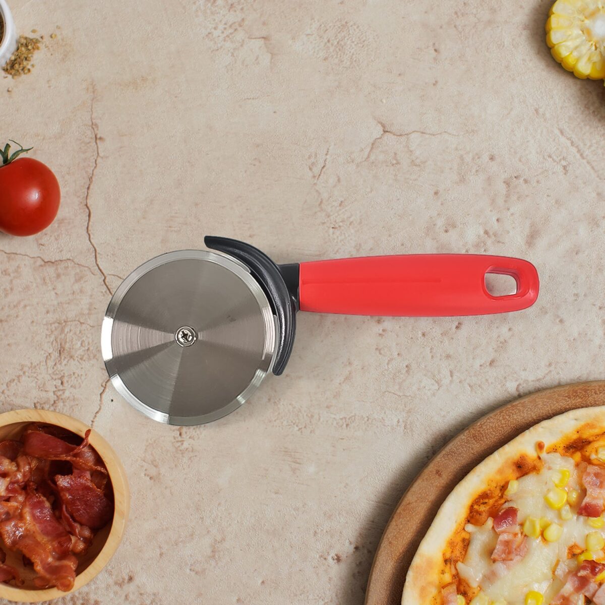Apex Premium Stainless Steel Pizza Cutter (1 Pc / Mix Color) - Image 6